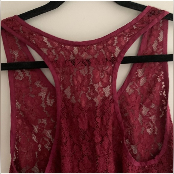 Wilfred Red Lace Racerback Tank Top M - Picture 5 of 6